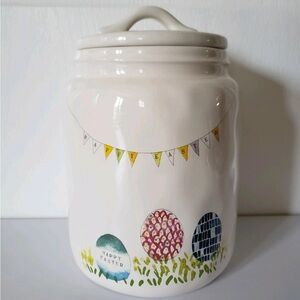 Rae Dunn Easter Jar Ceramic Magenta Lidded Cookie Treats Holiday RARE HTF NWT